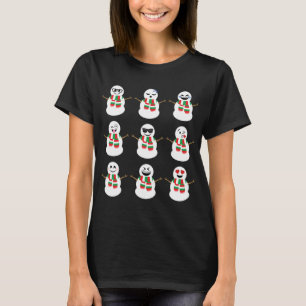 T-shirt Snowman Visages Personnages Joli Noël