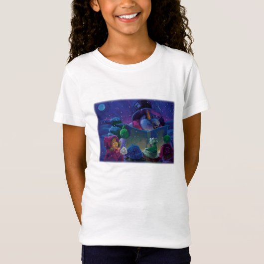 T-Shirt Snowman Wintertime Reading Art (Devant)
