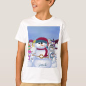 T-shirt Snowmen mignon et capricieux (Devant)