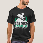 T-shirt Snowmobile frais de neige (Devant)