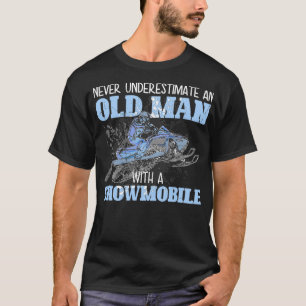 T-shirt Snowmobile Gear Old Man Beard Snowmobile Helmet Sn