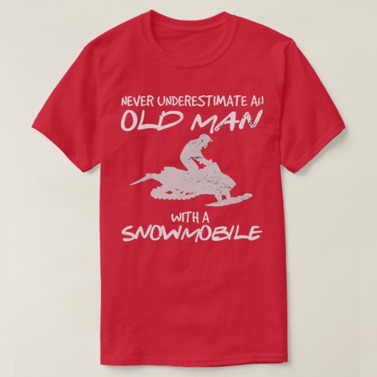 T-shirt Snowmobile Gear Old Man Beard Snowmobile Helmet Sn (Design devant)
