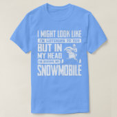 T-shirt Snowmobile Riding Snowbiling Snowmobiler Funny Q (Design devant)