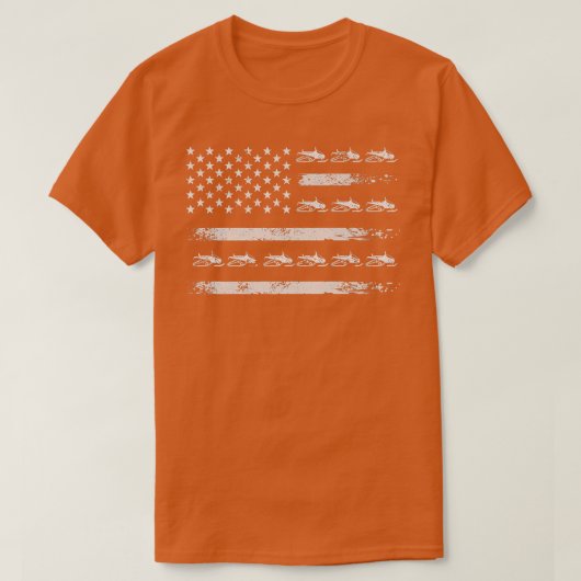 T-shirt Snowmobile Sledding Winter Snow US Drapeau Snowmob (Design devant)