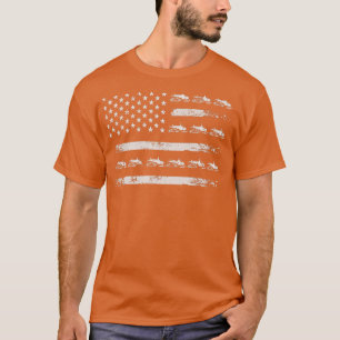 T-shirt Snowmobile Sledding Winter Snow US Drapeau Snowmob