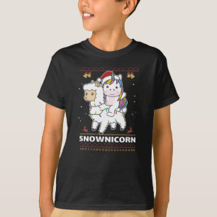 T-shirt Snownicorn Unicorn Lama Noël Animaux d'hiver