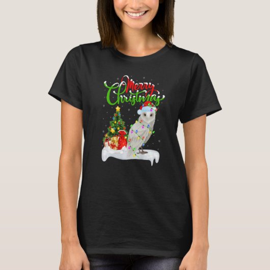 T-shirt Snowy Owl Bird  Xmas Decorations Snowy Owl Christm (Devant)