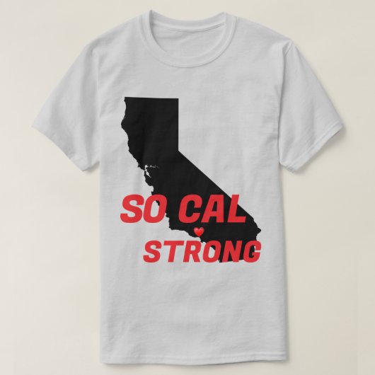 T-shirt SO CAL STRONG Red Blk CA Solid Heart (Design devant)