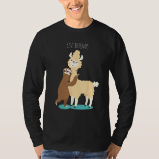 T-shirt So Cute alpaca with sloth lazy bear