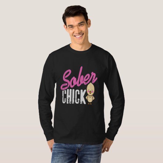 T-shirt Sober Chick Retro Sobriety Funny Designs Present (Devant entier)