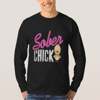 T-shirt Sober Chick Retro Sobriety Funny Designs Present