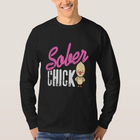 T-shirt Sober Chick Retro Sobriety Funny Designs Present (Devant)