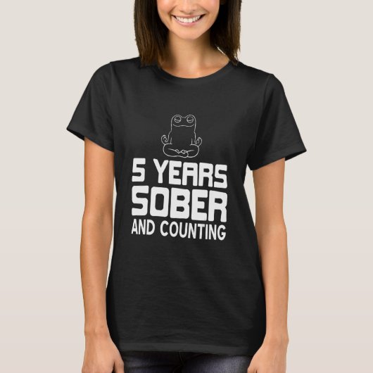 T-shirt Sobre 5 Ans Et Comptant Rétro Sobriety (Devant)