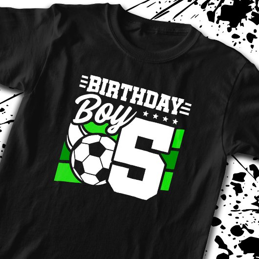 T-shirt Soccer Anniversaire - Enfant de 5 ans - 5e Anniver