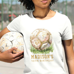 T-Shirt Soccer Anniversaire Luxe Rose & Or