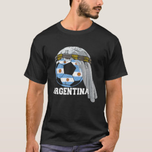 T-shirt Soccer ARGENTINA 2022 Drapeau balle arabe Keffiyeh