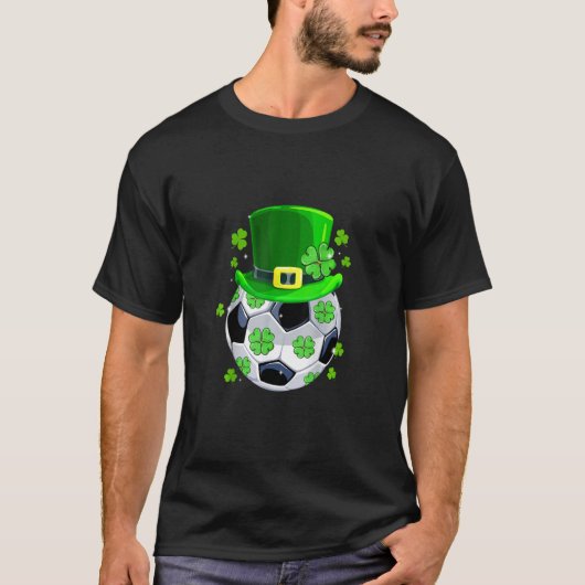 T-shirt Soccer Ball Shamrock Funny Irish St Patrick Day (Devant)