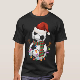T-shirt Soccer Ball Snowman Santa Hat Noël