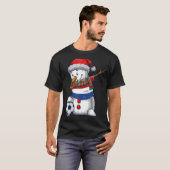 T-shirt Soccer Boy Dabbing Snowman Christmas Netherlands F (Devant entier)