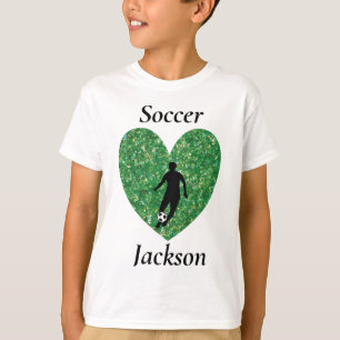 T-shirt Soccer Boy Nom personnalisé soccer balle