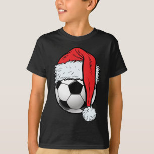 T-shirt Soccer Christmas Ball Santa Hat Funny Sport Noël