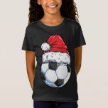 T-Shirt Soccer Christmas Ball Santa Hat Funny Sport Noël (<br><div class="desc">Soccer Christmas Ball Santa Hat Funny Sport Noël (2)</div>