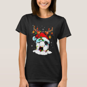 T-shirt Soccer de Noël Reindeer & Santa Hat Xmas Tree Li