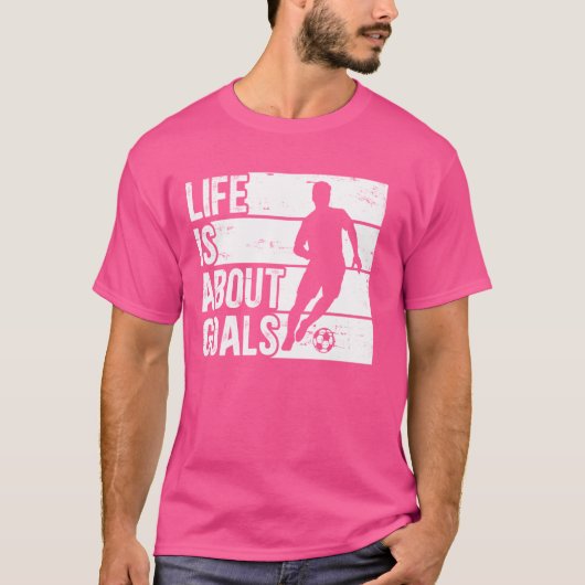 T-shirt Soccer Drôle Garçons La Vie Est À Propos Des Objec (Devant)