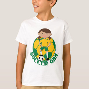 T-shirt Soccer Girl 4 et Ball Green et Jaune v2