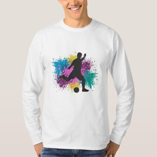 T-shirt Soccer Grungy Couleur Splashes (Devant)