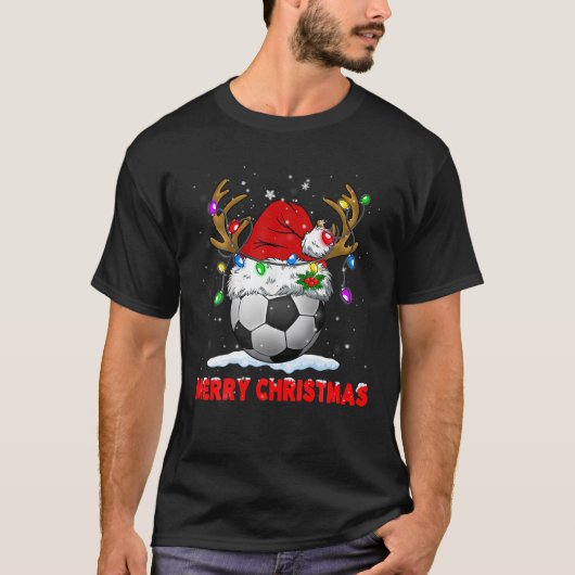 T-shirt Soccer Joyeux Noël Père Noël Rendez-vous Noël Fame (Devant)