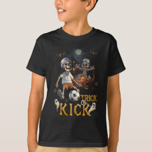 T-shirt Soccer Lecteur Squelette Halloween Trick Ou Kick T