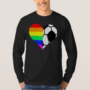 T-shirt Soccer LGBT Pride Coeur joueur de soccer