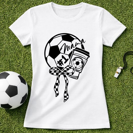 T-shirt Soccer Mama Coffee Bow Style
