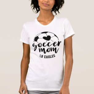 T-shirt Soccer Maman Balle de Coeur Nom et numéro personna