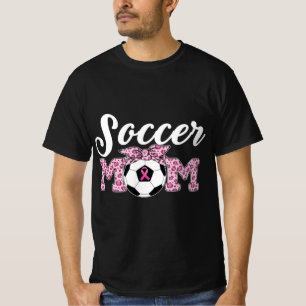 T-shirt Soccer Maman Breast Cancer Awareness Rose Ribbon L