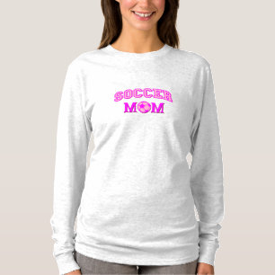T-shirt Soccer Maman Dessin Et Texte Tout Rose