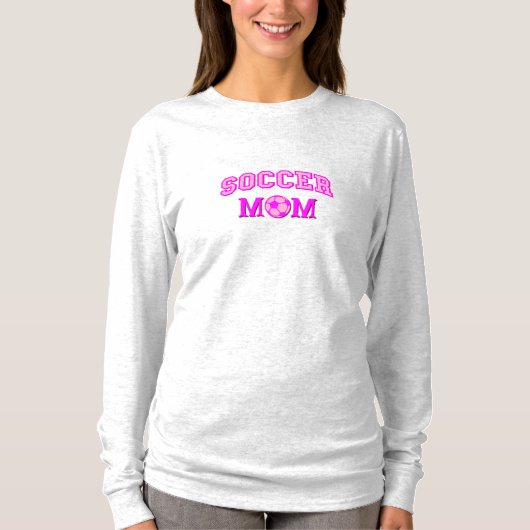 T-shirt Soccer Maman Dessin Et Texte Tout Rose (Devant)