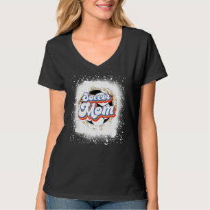 T-shirt Soccer Maman Fête des Mères Leopard Soccer Bleache