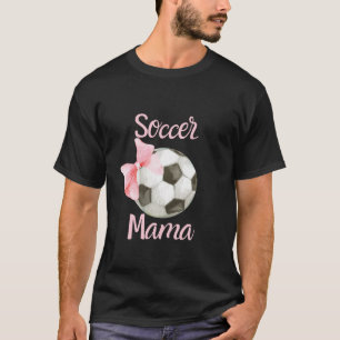 T-shirt Soccer Maman Mama Pink Bow Coquette Preppy Aesthét