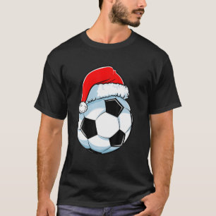 T-shirt Soccer Noël Funny Santa Hat Ball Sports Hommes