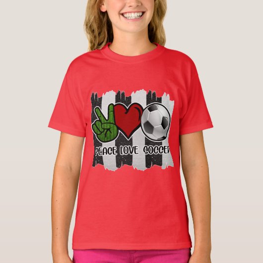 T-shirt Soccer paix et amour (Devant)