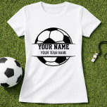 T-shirt Soccer Player Name & Team Custom Illustration Ball<br><div class="desc">Some team shirts feel busy or forgettable. This basic T-shirt fixes that with a centered soccer ball design that gives the player name and team name a crisp, confident look for warmups, school spirit, match days, and easy family game-day outfits. | ✔ • 𝐓𝐡𝐞 ☛​̳"​̳𝙀​̳𝘿​̳𝙄​̳𝙏​̳ ​̳𝘿​̳𝙀​̳𝙎​̳𝙄​̳𝙂​̳𝙉​̳"​̳ ​̳𝙗​̳𝙪​̳𝙩​̳𝙩​̳𝙤​̳𝙣 𝐚𝐥𝐥𝐨𝐰𝐬 𝐲𝐨𝐮 𝐭𝐨...</div>