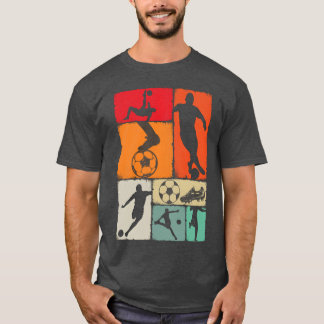T-shirt Soccer Player Sports Retro Men Boys Soccer family