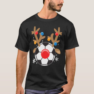 T-shirt Soccer Reindeer Drôle mignon garçon Noël