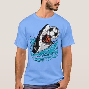 T-shirt Soccer Requin Jouer Ball Cool Animal Sports Amateu