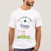 T-shirt Soccer Rookie “It’s Game Time” First Birthday (Devant)