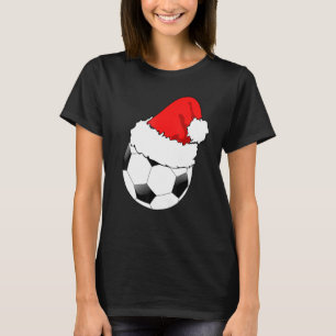 T-shirt Soccer Santa Chapeau Noël Hommes Femmes Enfants