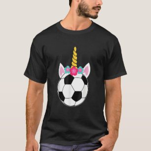 T-shirt Soccicorne Soccer Unicorne rose Filles à l'étincel