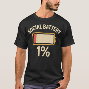 T-shirt social batterie drôle introverti social petits dis